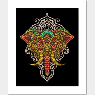 Elephant Mandala Posters and Art